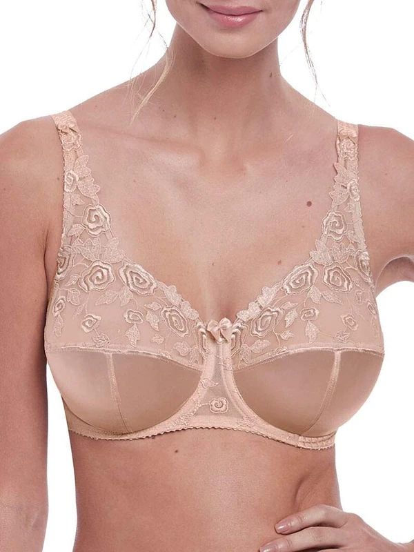 Fantasie Women's Belle Full Cup Floral Bra with Underwire Coverage, Sheer, Natural Beige, 38DD - Image 1