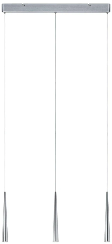 Paulmann 70930 Gutta LED Pendant luminaire incl. 3x7 watt dimmable Pendant lamp Brushed Aluminium Ceiling lamp Metal 2700 K