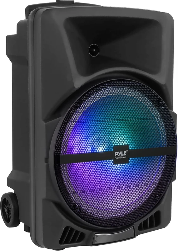Pyle Bluetooth PA System – 800W Peak Portable Party Speaker with Rechargeable Battery, Mic Inputs & LED Lights, Powerful Bass & Clear Treble for Karaoke, Fitness, Outdoor Events & Gatherings