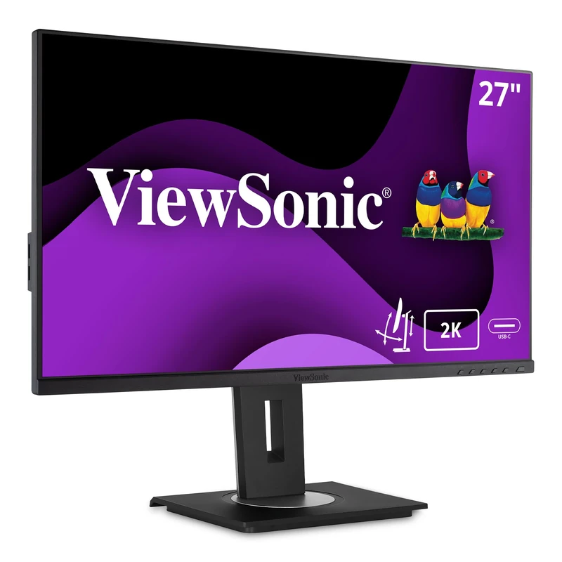 ViewSonic VG2755-2K 27 Inch IPS WQHD Monitor with USB Type-C, 4x USB, HDMI, DisplayPort, Adjustable Stand, Eye Care for Work and Study at Home, Black