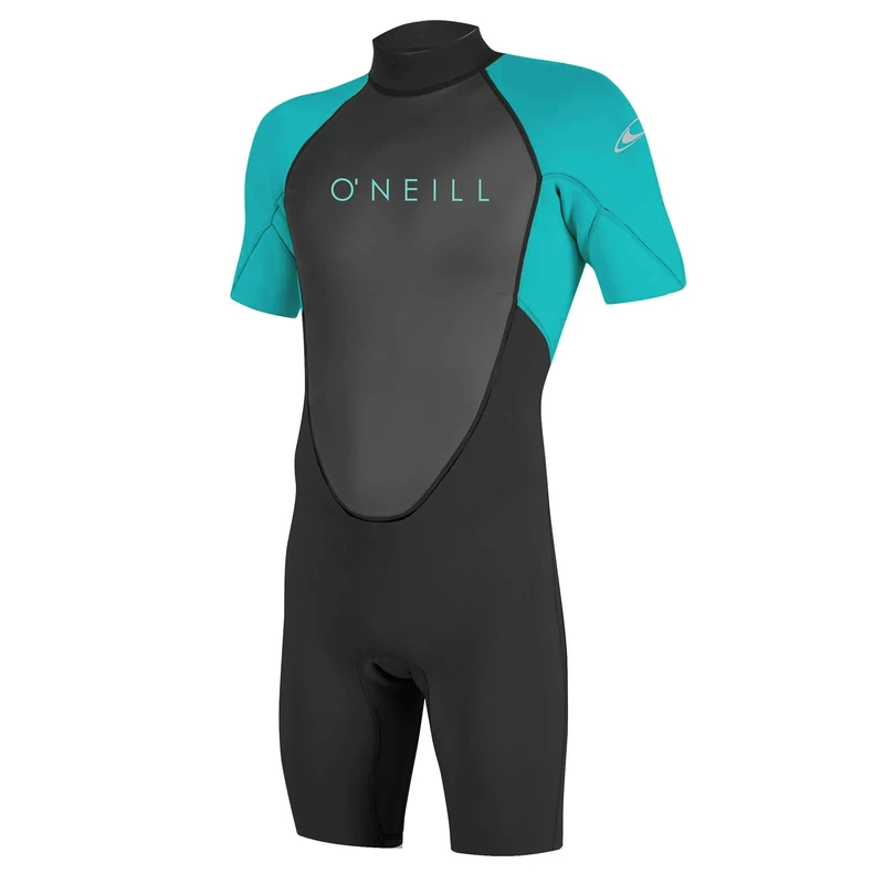 O'Neill Youth Reactor II 2mm Back Zip Spring Wetsuit - Black/Light Aqua, 6