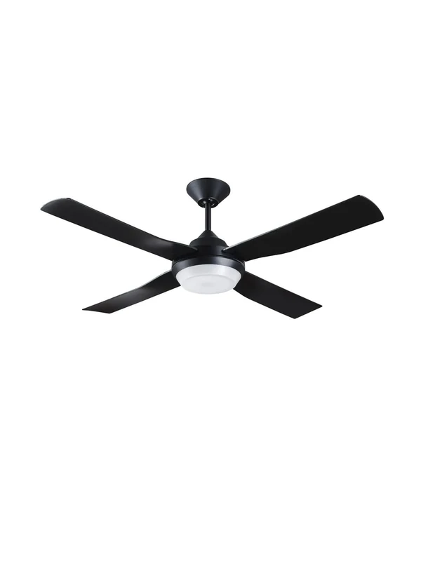 LUCCI AIR Banksia Ceiling Fan with Remote Control (5 Levels) and LED Light – Colour: Matt Black – 122 cm – DC Motor: 35 W – Summer/Winter Mode - Image 1