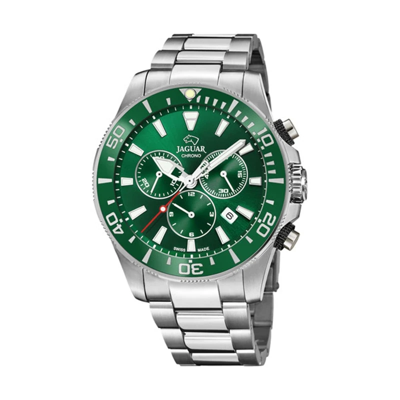 JAGUAR J861/4 Executive Collection Watch 43.5 mm Green with Steel Strap for Men