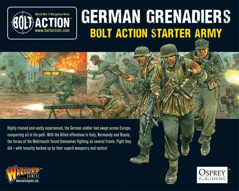 Warlord Games German Grenadiers Starter Army - 28mm Scale Plastic Miniatures for Bolt Action Highly Detailed World War 2 Miniatures for Table-top Wargaming
