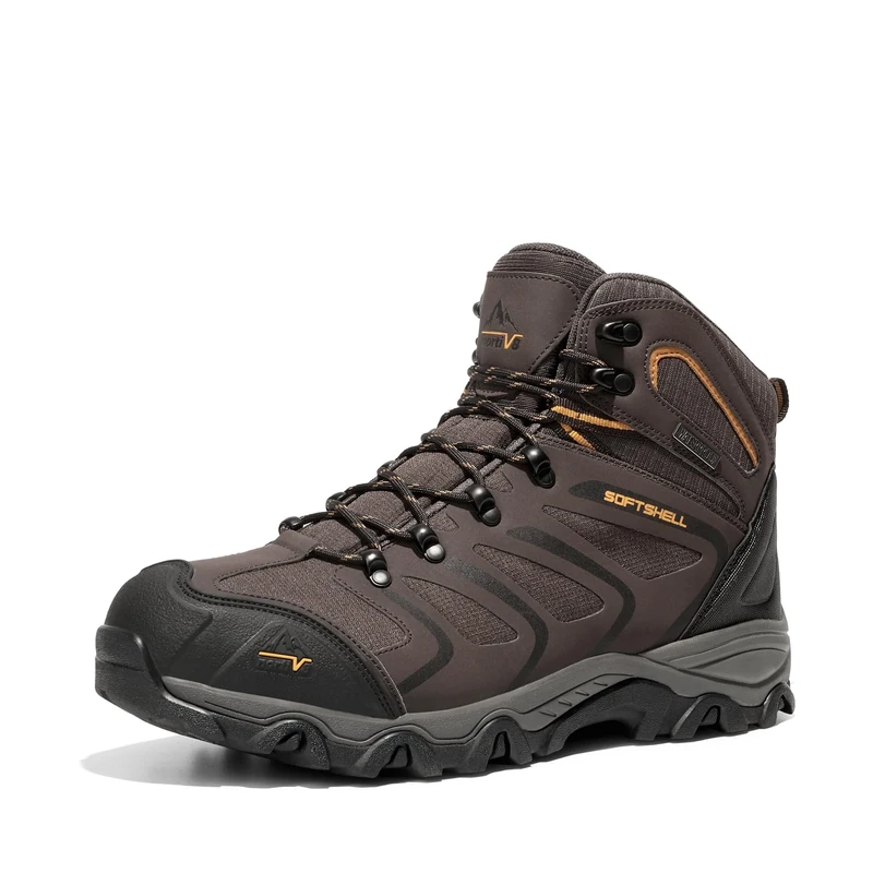 NORTIV 8 Men's Ankle High Waterproof Boots Hiking Boots Men Walking Boots Mens Backpacking Trekking&Hiking Footwear 160448_M,Size 11,Brown/Black/Tan,160448_M