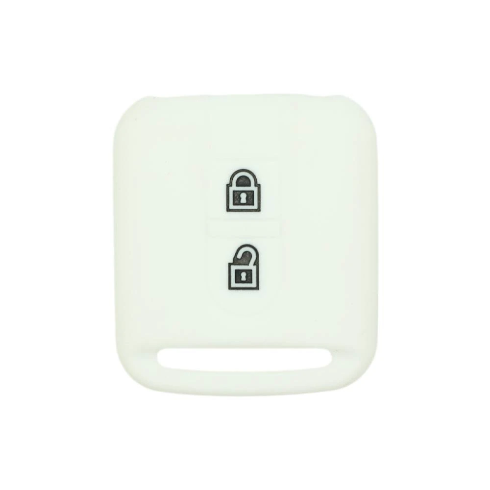 BROVACS Silicone Cover Protector Case Holder Skin Jacket Compatible with NISSAN 2 Button Remote Key Fob CV9502 White