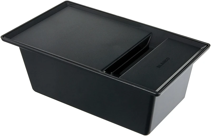 BLANCO Depot Bowl with lid | Black Plastic | 300 x 166 mm | Suitable for COLLECTIS 6 S | [30x16,6x11,2 cm]