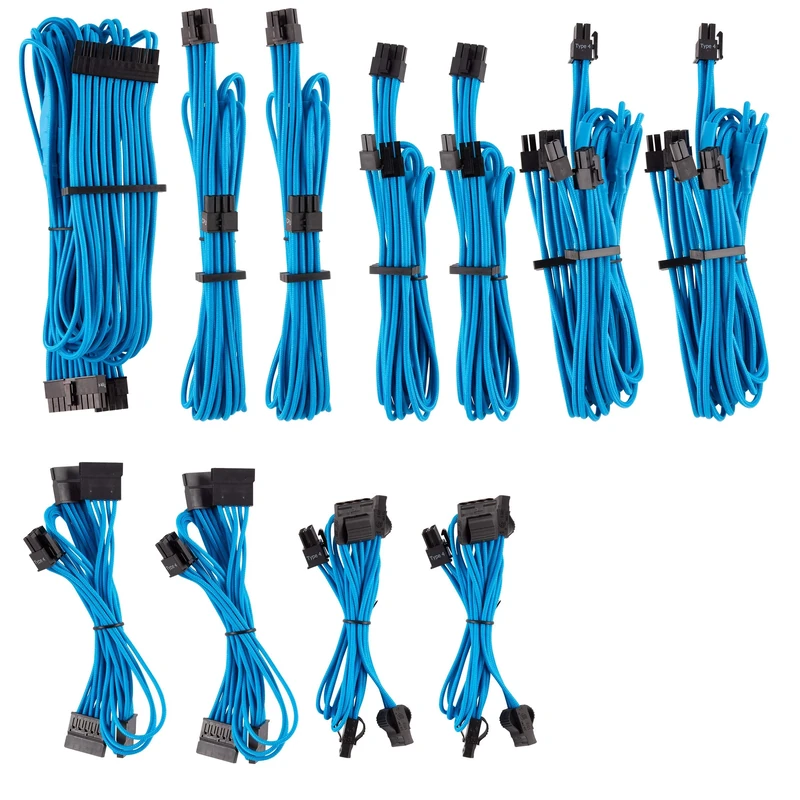Corsair CP-8920225 Premium Individually Sleeved PSU Cables Pro Kit Type 4 Gen 4 – Blue