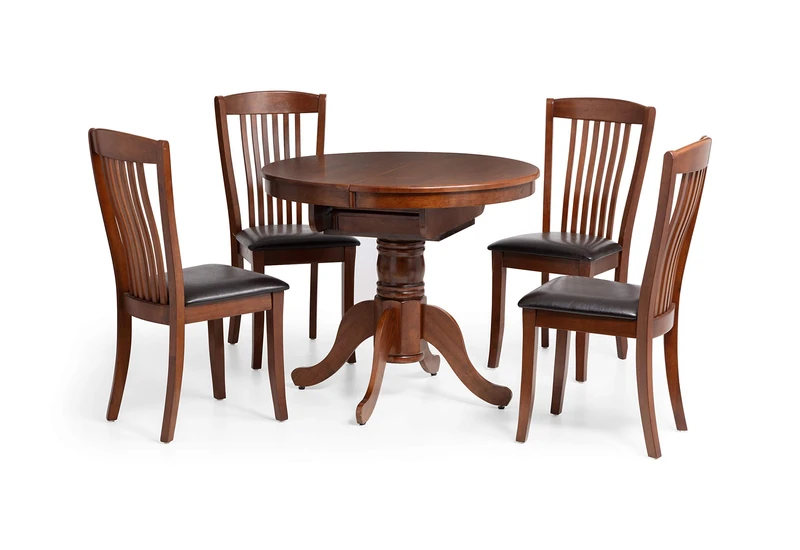 Julian Bowen Canterbury Round To Oval Extending Table - Mahogany Dining Tables