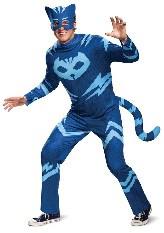 Disguise 15200D Catboy Men's Pj Masks Cosplay Outfit-Superhero Suit Costumes for Adults Sized, Blue, X-Large (42-46)