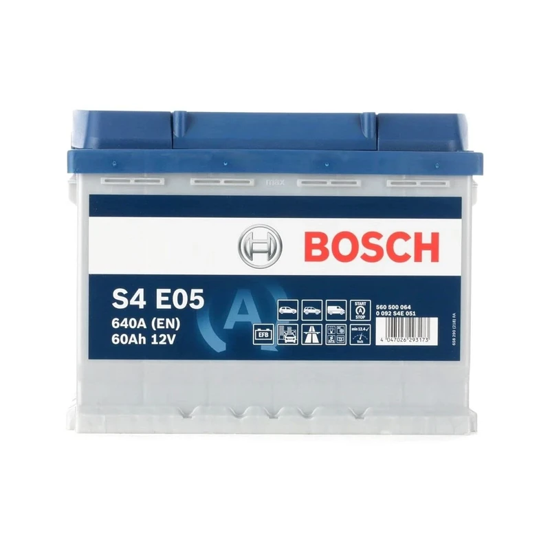 Bosch S4E05 - Car Battery - 60A/H - 640A - Efb Technology - Adapted for Vehicles with Start/Stop System