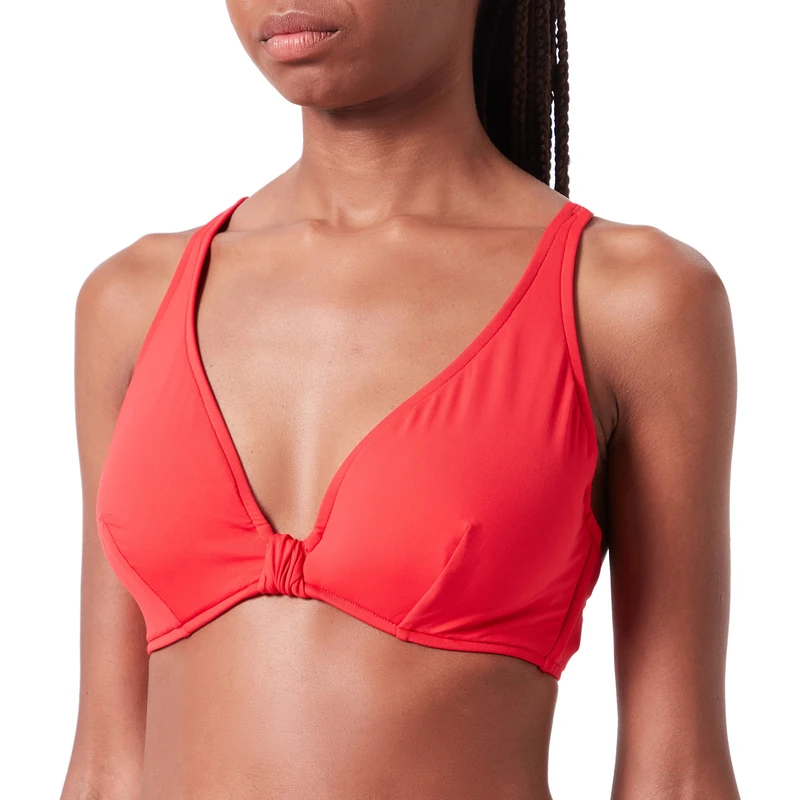 SEAFOLLY Women's F Cup Halter Bikini Top Swimsuit Chili, 8