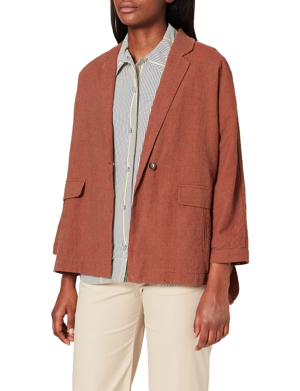 Yargıcı Women's Single Button Jacket, Brown (Brown 003), UK 16