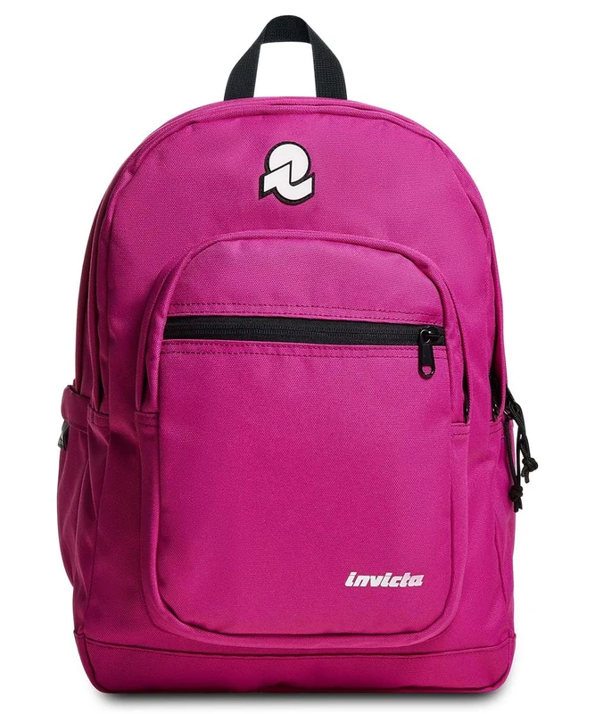 Invicta Jelek Plain School Backpack, Super Large Double Compartment Backpack, with PC Pocket, Bottle Pocket and Organiser Pocket, School, Leisure and Travel, Women Girl Man Boy, Pink (Fuchsia), Taglia - Image 1