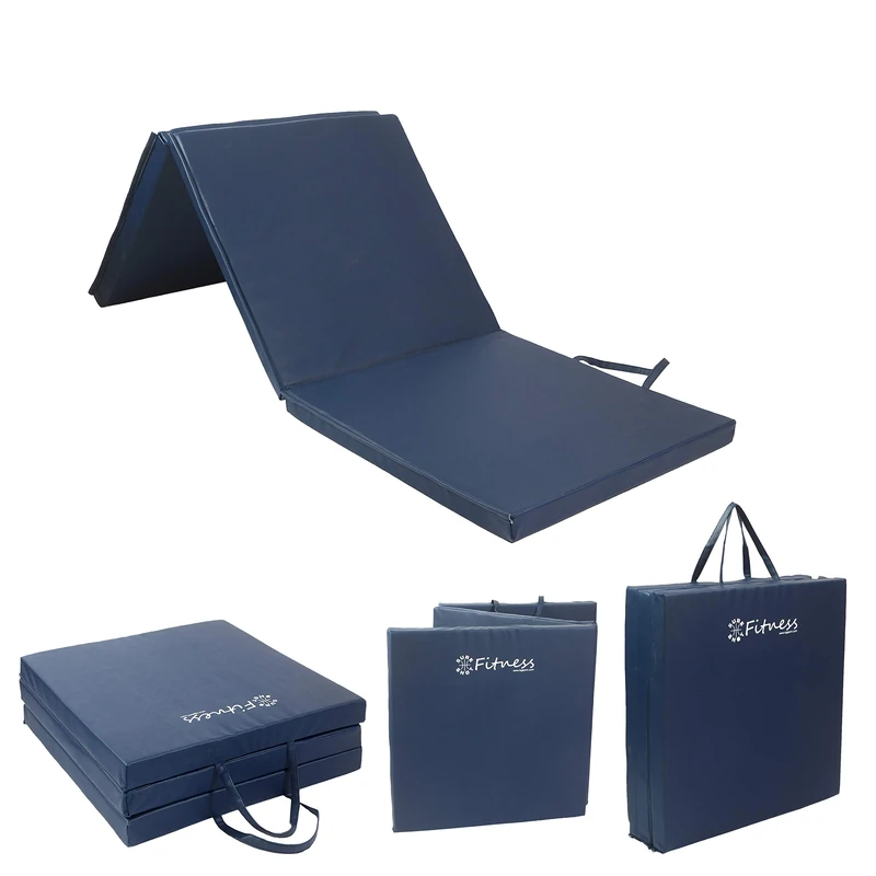 Sure Shot Fitness Tri Fold Fitness Mat, Navy, 50mm - Image 1