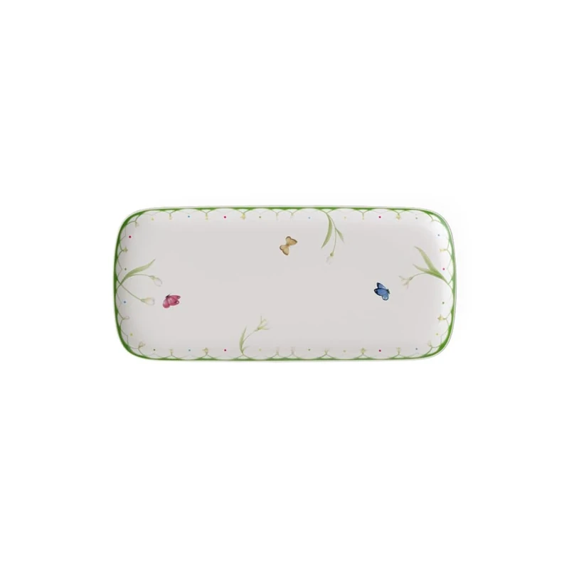Villeroy & Boch – Colourful Spring Cake Serving Plate Rectangular, Dishwasher Safe, Cake Stand, Easter Decorations Home, Easter Gifts for Adults, Premium Porcelain