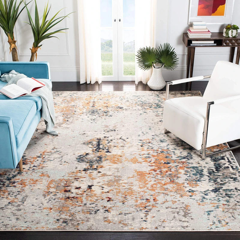 Safavieh Madison Collection MAD453A MAD453A Grey and Beige Area Rug 8' x 10' - Image 1