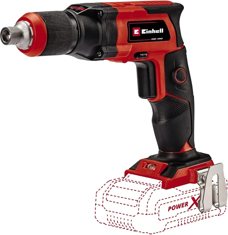 Einhell Power X-Change 18V Cordless Drywall Screwdriver - 4000 RPM, Depth Stop, Magnetic Bit Holder, LED - TE-DY 18 Li Solo Lightweight Drywall Drill Driver with Storage Case (Battery Not Included)