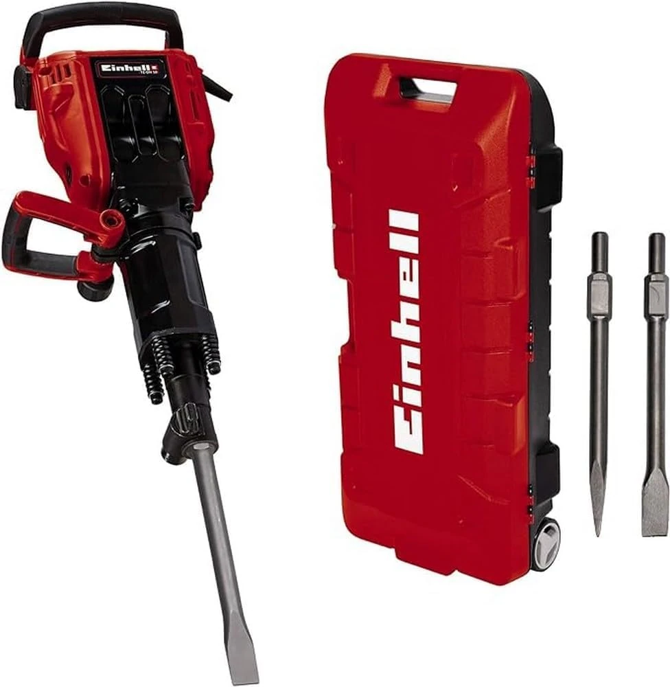 Einhell Demolition hammer TE-DH 50 (1.700 W, 50 J single impact power, SDS-hex chuck, vibration-cushioned main handle, soft start function, incl. pointed and flat chisel)