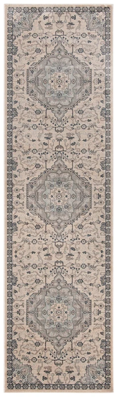 Safavieh Traditional Indoor Woven Runner Area Rug, Vintage Collection, VTG871, in Slate / Cream, 66 X 244 cm for Living Room, Bedroom or Any Indoor Space
