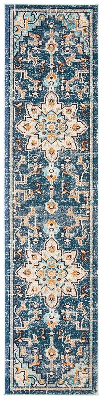 Safavieh Modern Chic Indoor Woven Runner Area Rug, Madison Collection, MAD473, in Blue / Light Blue, 61 X 244 cm for Living Room, Bedroom or Any Indoor Space