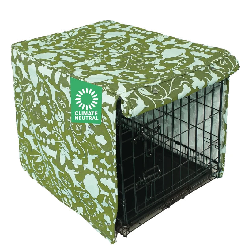 Molly Mutt Amarillo by Morning 30-inch Dog Crate Cover, Medium Kennel Cover Measures 30” x 21” x 24”, Two Panel Doors Roll Up, Made from Machine-Washable 100% Cotton Durable, Breathable & Pre-shrunk - Image 1