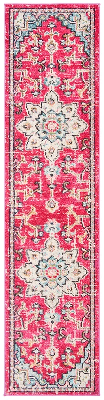 Safavieh Modern Chic Indoor Woven Runner Area Rug, Madison Collection, MAD473, in Fuchsia / Blue, 61 X 244 cm for Living Room, Bedroom or Any Indoor Space