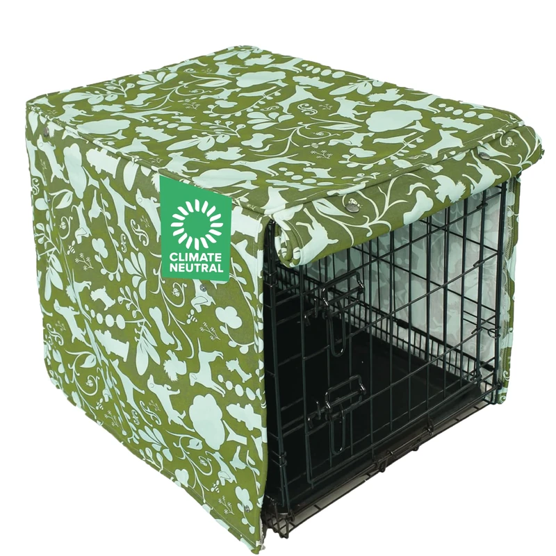 Molly Mutt Amarillo by Morning 42-inch Dog Crate Cover, Extra Large Kennel Cover Measures 42" X 28" X 31", Two Panel Doors Roll Up, Made from 100% Cotton Durable, Breathable & Pre-shrunk