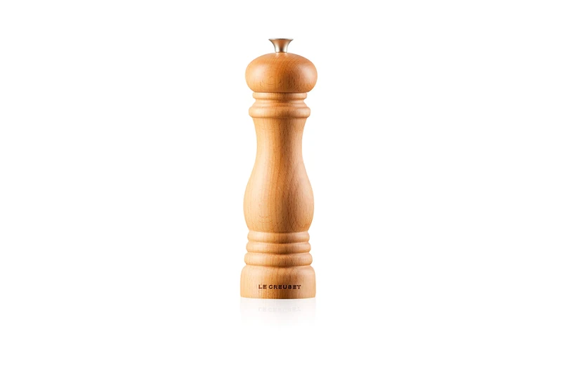Le Creuset Classic Adjustable Pepper Mill Grinder, Durable Beechwood, Anti-Corrosion, 40g, 21 cm, Beach Wood, 96001900687000 - Image 1