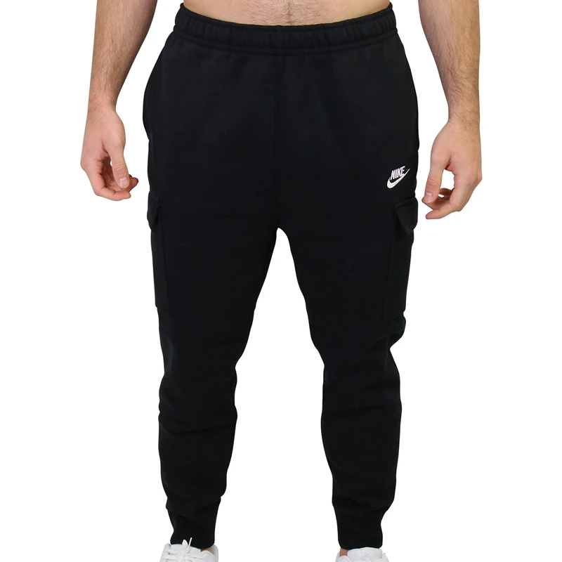 NIKE Men's M Nsw Club Pant Cargo Bb Sport Trousers, Black/Black/(White), L UK