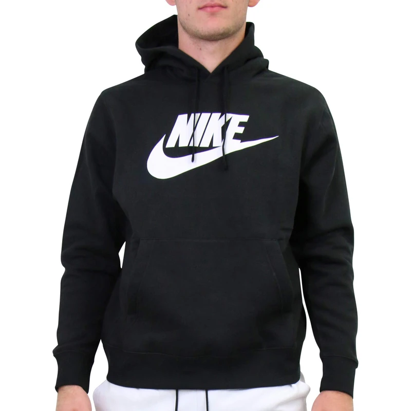 NIKE Men's Sportswear Club Fleece Pullover, Black/Black/White, L UK