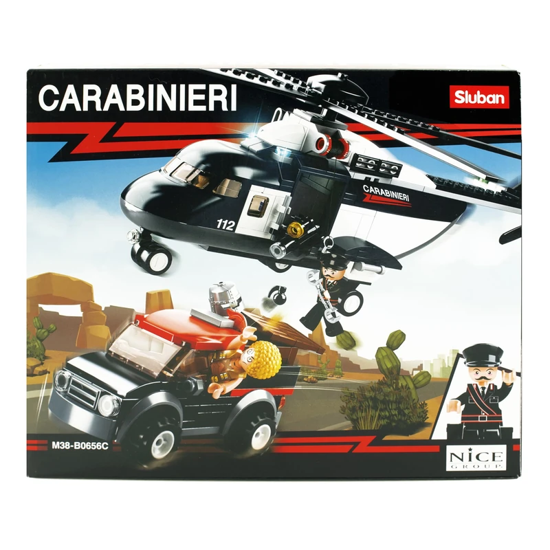 Nice Group B0656 CARABINIERI Helicopter Bricks 285 Pieces-M38-B0656 Nice Building Bricks - Image 1