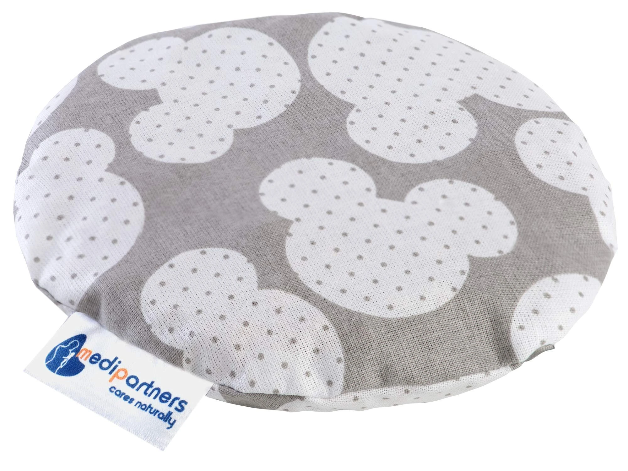 Medi Partners Cherry Stone Cushion Heat Pillow for Babies 180g Round 15cm Eco Natural 100% Cotton Heat and Cold Therapy Massage Therapy (Miki)