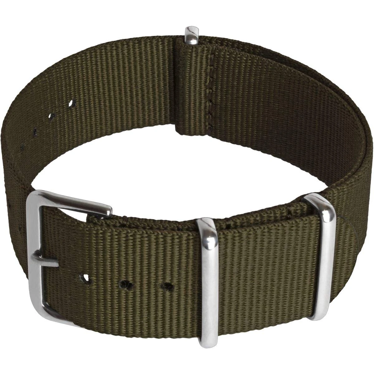 CampTeck U6951 - Nylon Replacement Military Watch Strap (Widths 18|20|22|24mm) with Stainless Steel Pin Buckle for Spring Bar Watches - Olive Green - 22mm