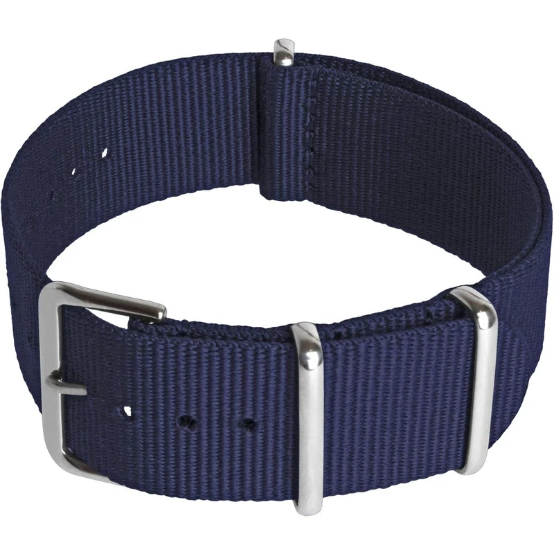 CampTeck U6943 - Nylon Replacement Military Watch Strap (Widths 18|20|22|24mm) with Stainless Steel Pin Buckle for Spring Bar Watches - Navy - 18mm