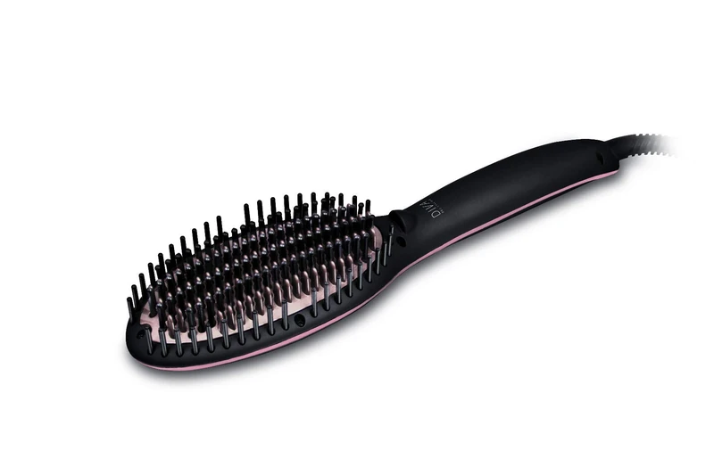 Diva Pro Styling Precious Metals Straight and Smooth Brush and Straightener Combined, Rose Gold