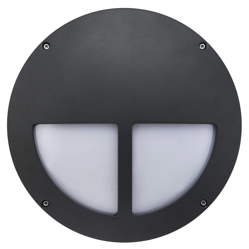 Luceco Metal Split Eyelid Pattern Cover for Atlas Exterior Bulkheads, Granite Grey - Image 1