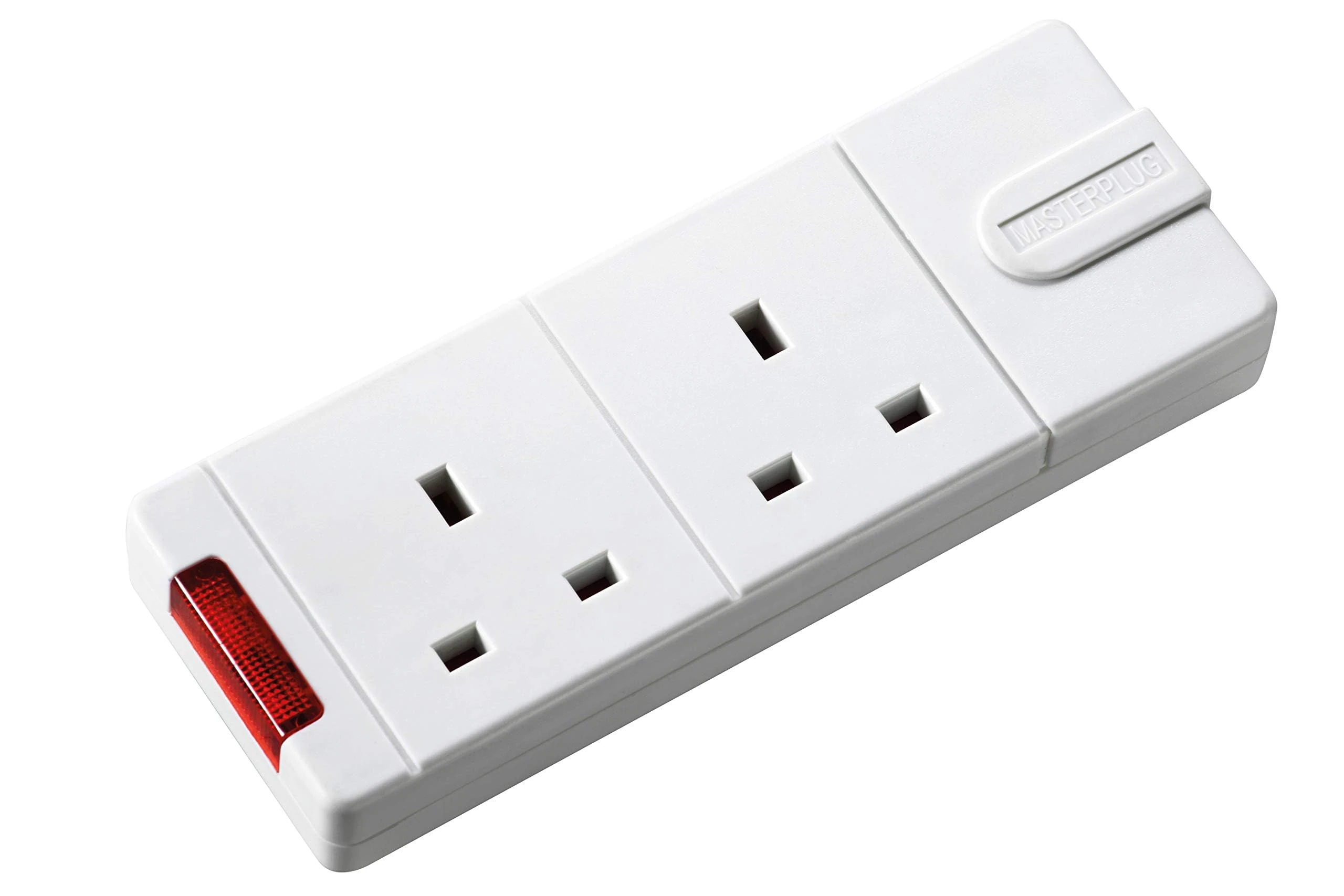 Masterplug Two Socket Trailing Socket with Power Indicator, without Plug and Cable, White