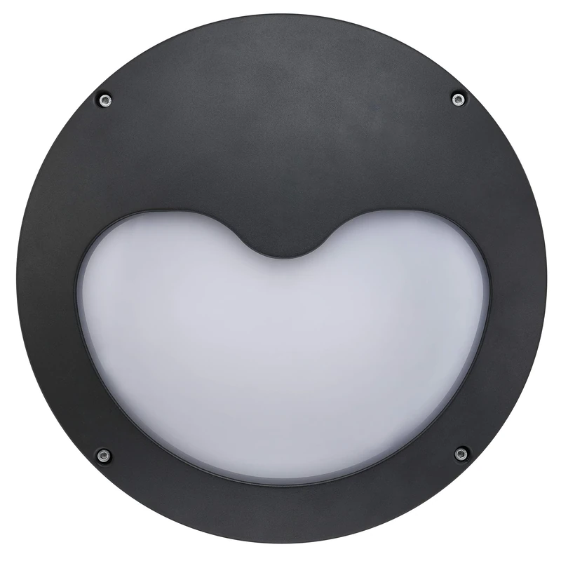 Luceco Metal Eyelid Pattern Cover for Atlas Exterior Bulkheads, Black Grey