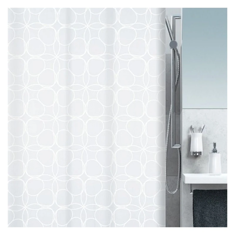 Spirella Anti-Mould Shower Curtain - Anti-Bacterial, Washable, Waterproof, Polyester, "Filigree" 180 x 200 cm