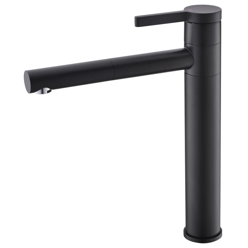 CIENCIA Bathroom Sink Faucet Single Handle Brass Vessel Sink Faucet 360°Rotating Spout Tall Basin Mixer Tap Black, BB6112C