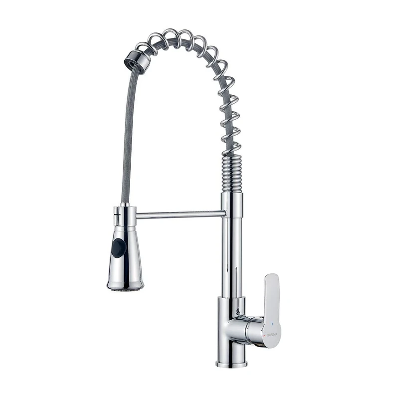GRIFEMA GRIFERÍA DE COCINA-G4007 High Spout (57cm) Professional Kitchen Mixer Tap with Pull Out Dual Spray Mode Head, 3/8 Inch Hose, Chrome