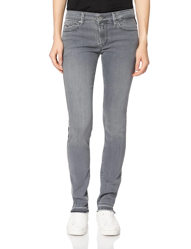 REPLAY Women's Luz High Waist Skinny Jeans, 096 Medium Grey, 23W / 32L