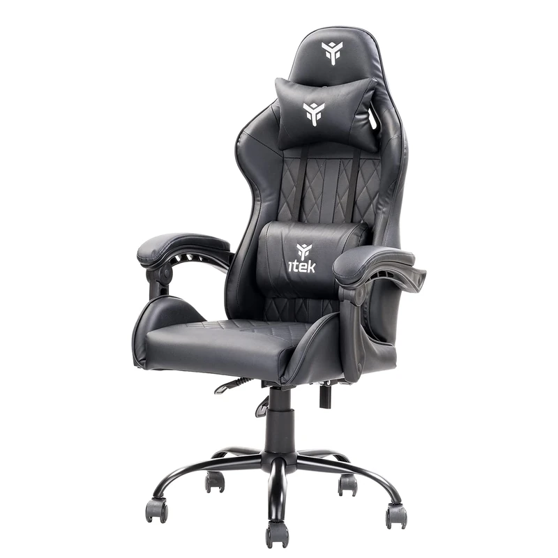 Itek RHOMBUS PF10 Gaming Chair Ergon Black Reclining Back Cushion Headrest Lumbar Support Comfort Design Office Chair Study Chair Gaming Chair