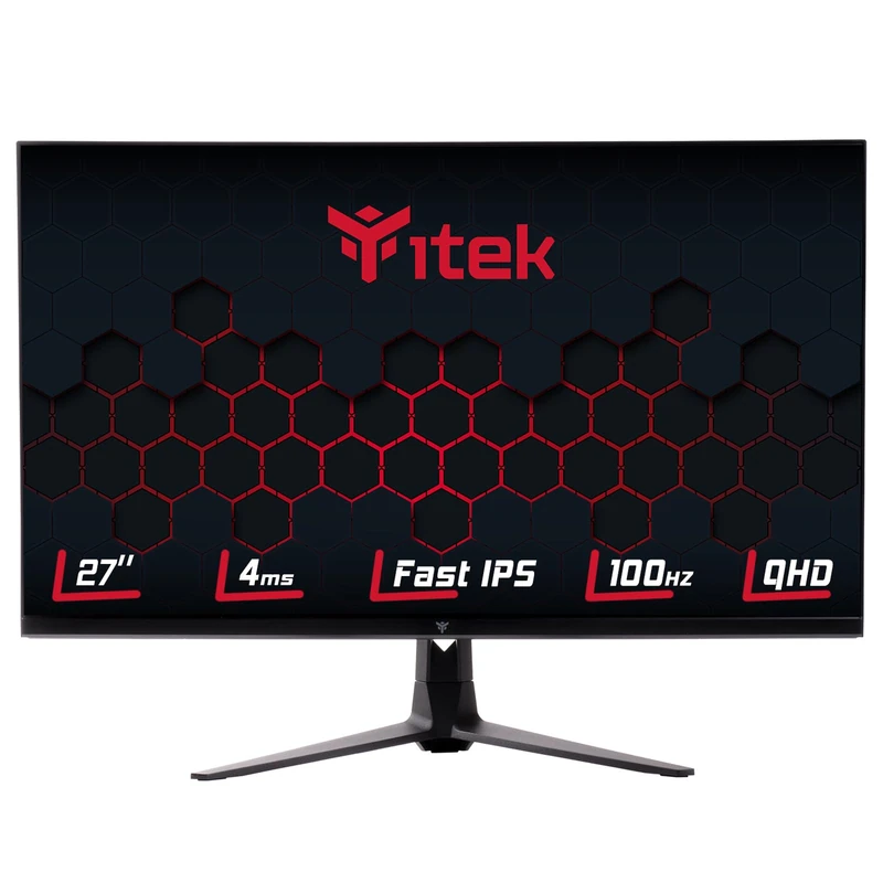 Itek GGF Monitor - 27" Flat, 2560x1440, IPS, 100Hz, 16:9, 4ms OD, 2xHDMI, DP, Speaker, HDR, G-Sync, FreeSync, Nero