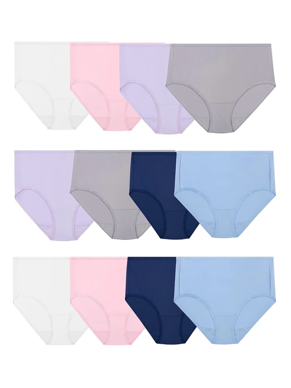 Fruit of the Loom womensFruit of the Loom Ladies 6pk Microfiber Hi-cuts Underwear - Multi - 12