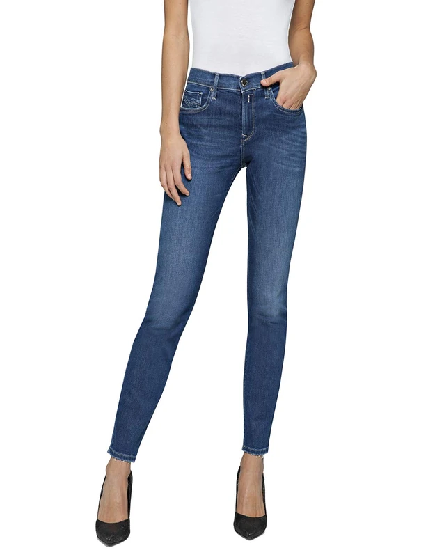 Replay Women's Vivy Slim Jeans, Blue (Medium Blue 9), 23W / 28L - Image 1
