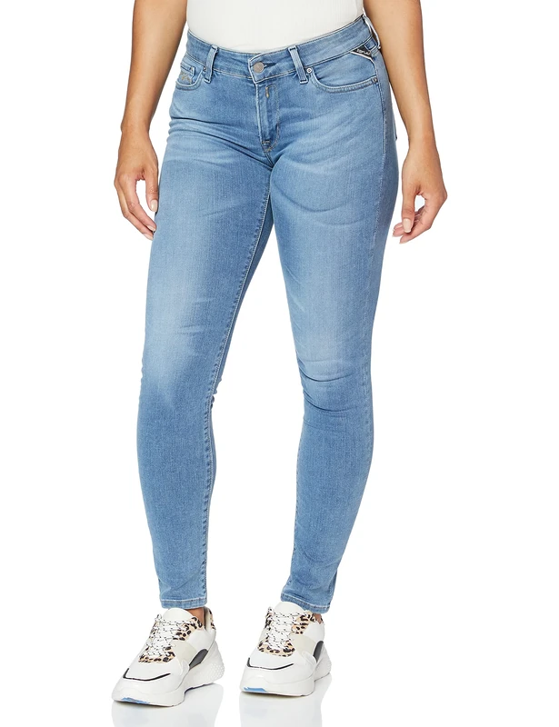 REPLAY Women's Luz High Waist Skinny Jeans, Blue (Light 10), L32 (Manufacturer Size: 23)