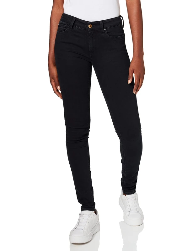 REPLAY Women's Luz High Waist Skinny Jeans, Black (Black 98), L28 (Manufacturer Size: 24)