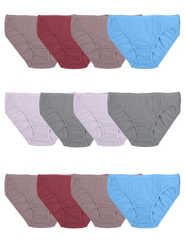 Fruit of the Loom Women's Beyondsoft Underwear, Super Soft Designed with Comfort in Mind, Available in Plus Size, Bikini-Cotton Blend-12 Pack, 8 (Pack of 12)